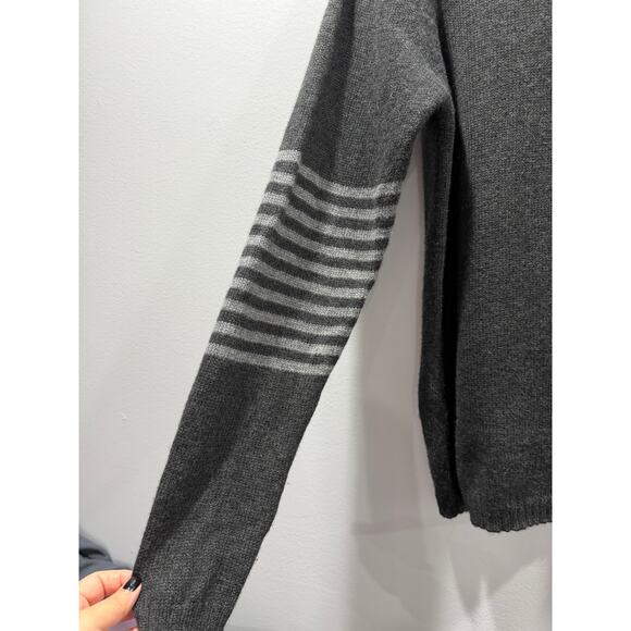 Patagonia Lambswool Crewneck Sweater Mens Medium Gray Striped Long Sleeve - Picture 4 of 6